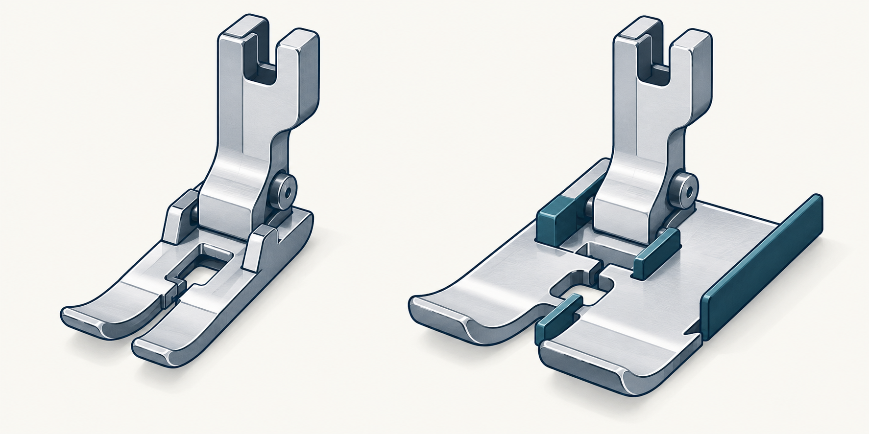 The 9 mm and 5–7 mm foot variants are separate parts