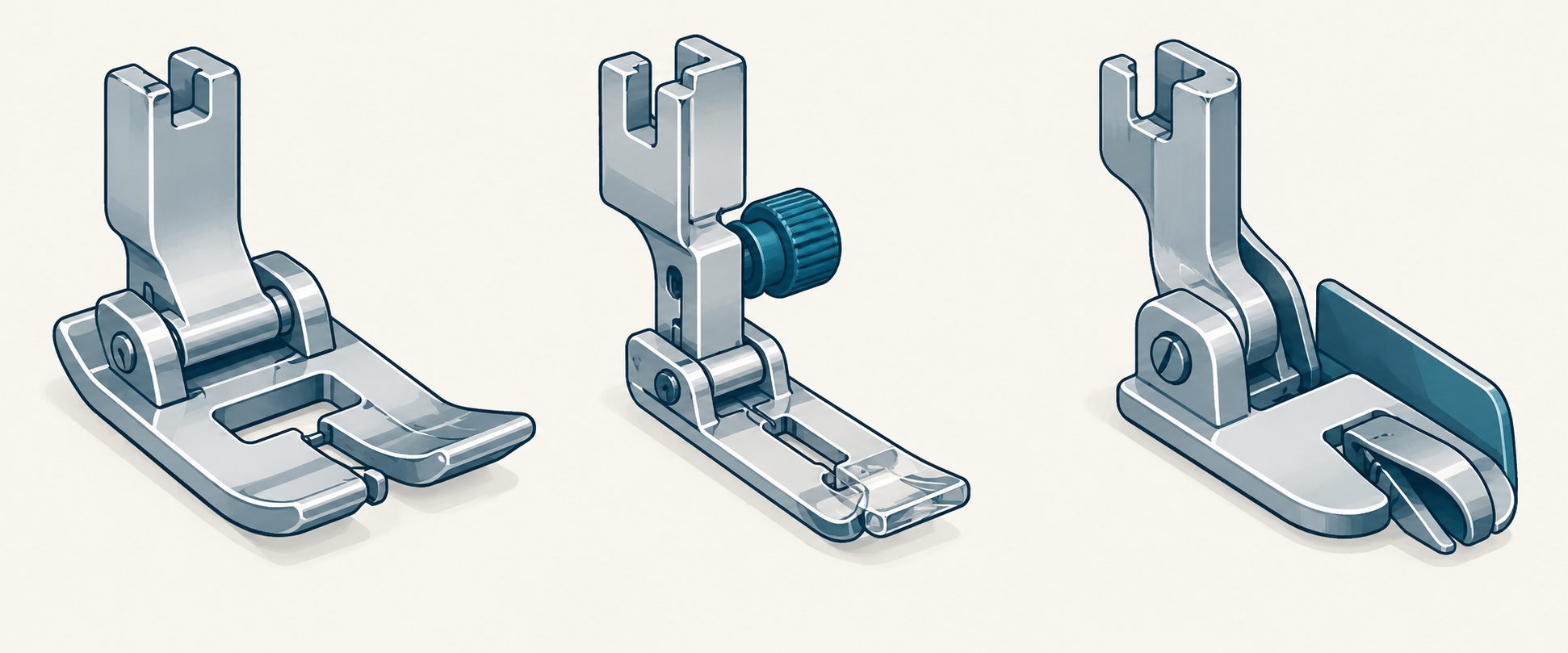 Three distinct foot variants should be checked as separate part groups